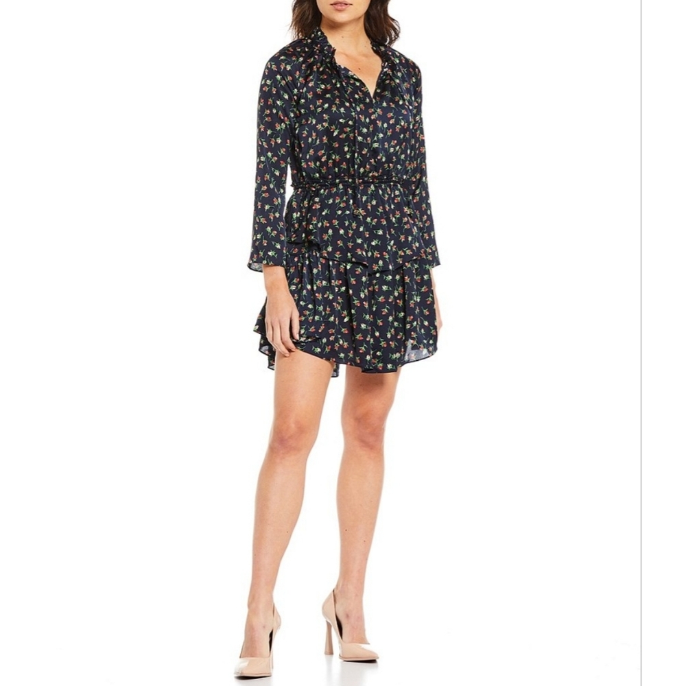 NWT Julie Brown Blue Floral Print Dress/Medium